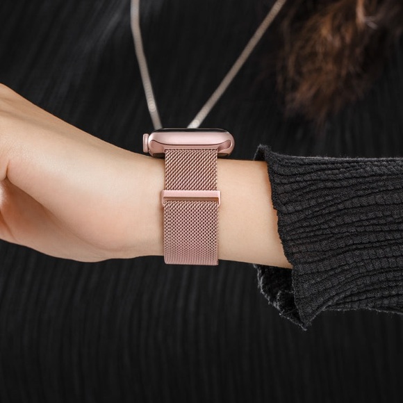 Mageasy Milanese Stainless Steel IPhone Watch Loop Band NEW-Rosegold - Picture 4 of 9